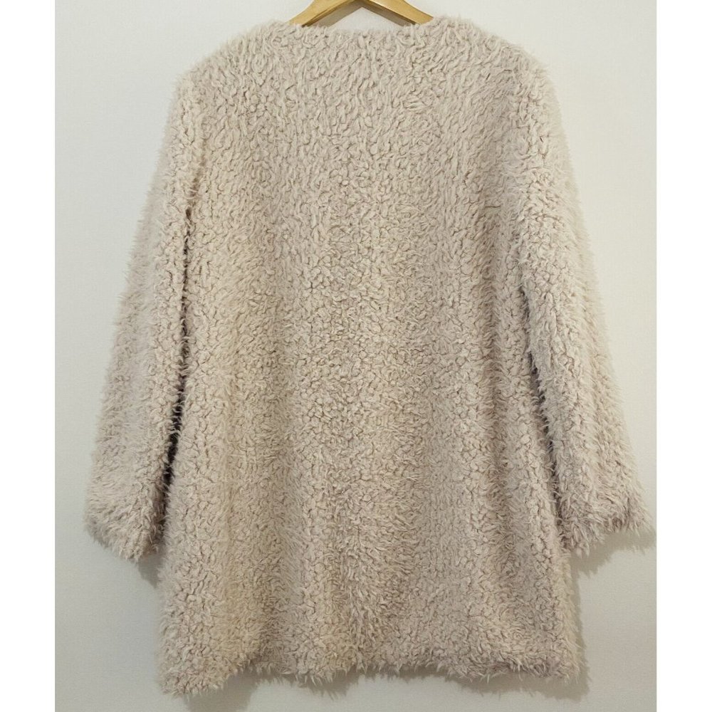 Decjuba Size L Beige Pippa Shearling Coat Faux Fur Longline Coatigan New RRP$140 - Picture 5 of 16